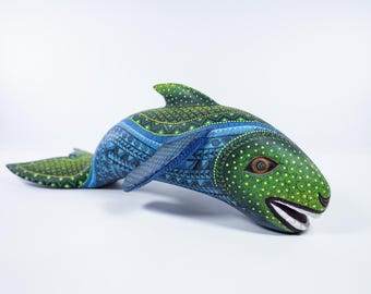 メキシコの民芸品、オアハカの木彫りアレブリヘ、手作り、馬、ルイス