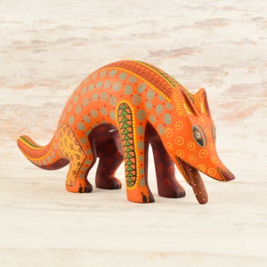 Alebrije Coyote Figurine Oaxacan Wood Carving Mexican Folk Art Hand Painted Animal Sculpture Spirit Animal Decor Gift - Magia Mexica