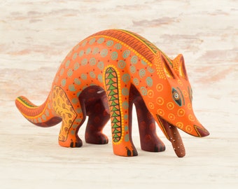 メキシコの民芸品、オアハカの木彫りアレブリヘ、手作り、馬、ルイス