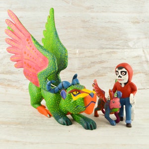 Alebrije Pepita Oaxaca Holzschnitzerei Handgemaltes mexikanisches Handwerk Wohnkultur | Magia Mexica