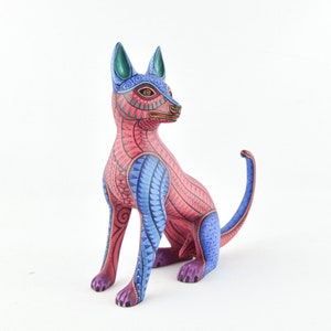 Alebrije Dog Vibrant Figurine Oaxacan Wood Carving Mexican Folk Art Hand Painted Animal Sculpture Pet Lover Gift Decor - Magia Mexica