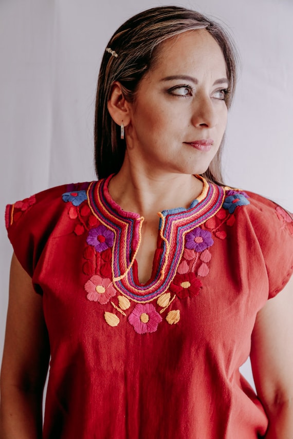 Magia Mexica | B012 オアハカの女性用刺繍ハンドメイドブラウス 