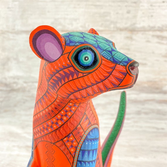 Alebrije Otter Oaxacan Wood Carving Hand Painted Mexican Craft Home Decor  Magia Mexica 