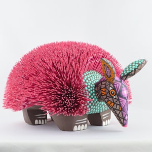 Alebrije Stachelschwein Oaxaca Holzschnitzerei Handgemaltes mexikanisches Handwerk Wohnkultur | Magia Mexica