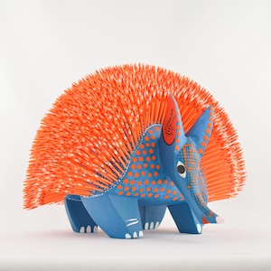 Alebrije Stachelschwein Oaxaca Holzschnitzerei Handgemaltes mexikanisches Handwerk Wohnkultur | Magia Mexica