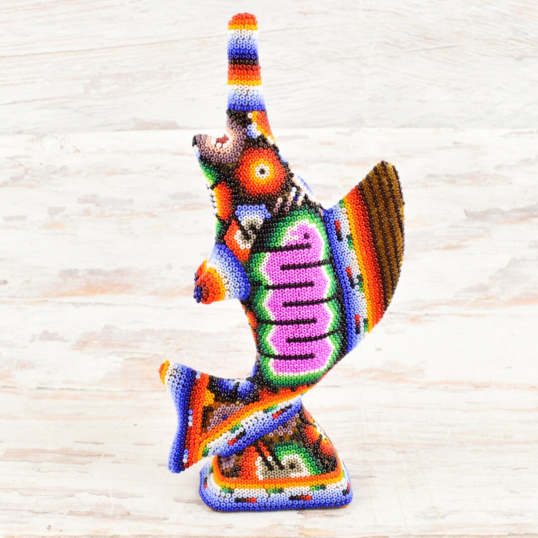 Huichol Art Sailfish Mexican Hand Wood Carving Mexican Art Etsy