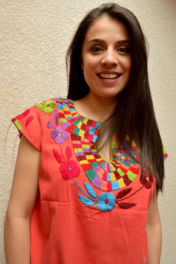 Magia Mexica | B074 オアハカの女性用刺繍ハンドメイドブラウス