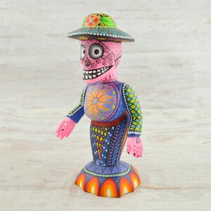 Hand-Painted Catrina Alebrije Figurine: Oaxacan Folk Art Decor
