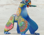 Polar Bear Alebrije Oaxacan Wood Carving Painting Handcrafted Folk Art Mexican Craft A2474 Magia Mexica