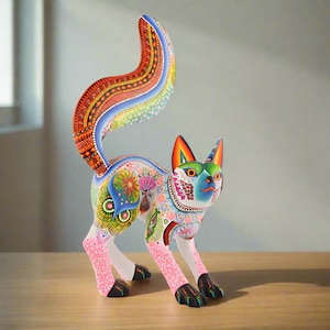 Alebrije Fox Figurine Oaxacan Wood Carving Mexican Folk Art Hand Painted Animal Sculpture Forest Decor Gift - Magia Mexica