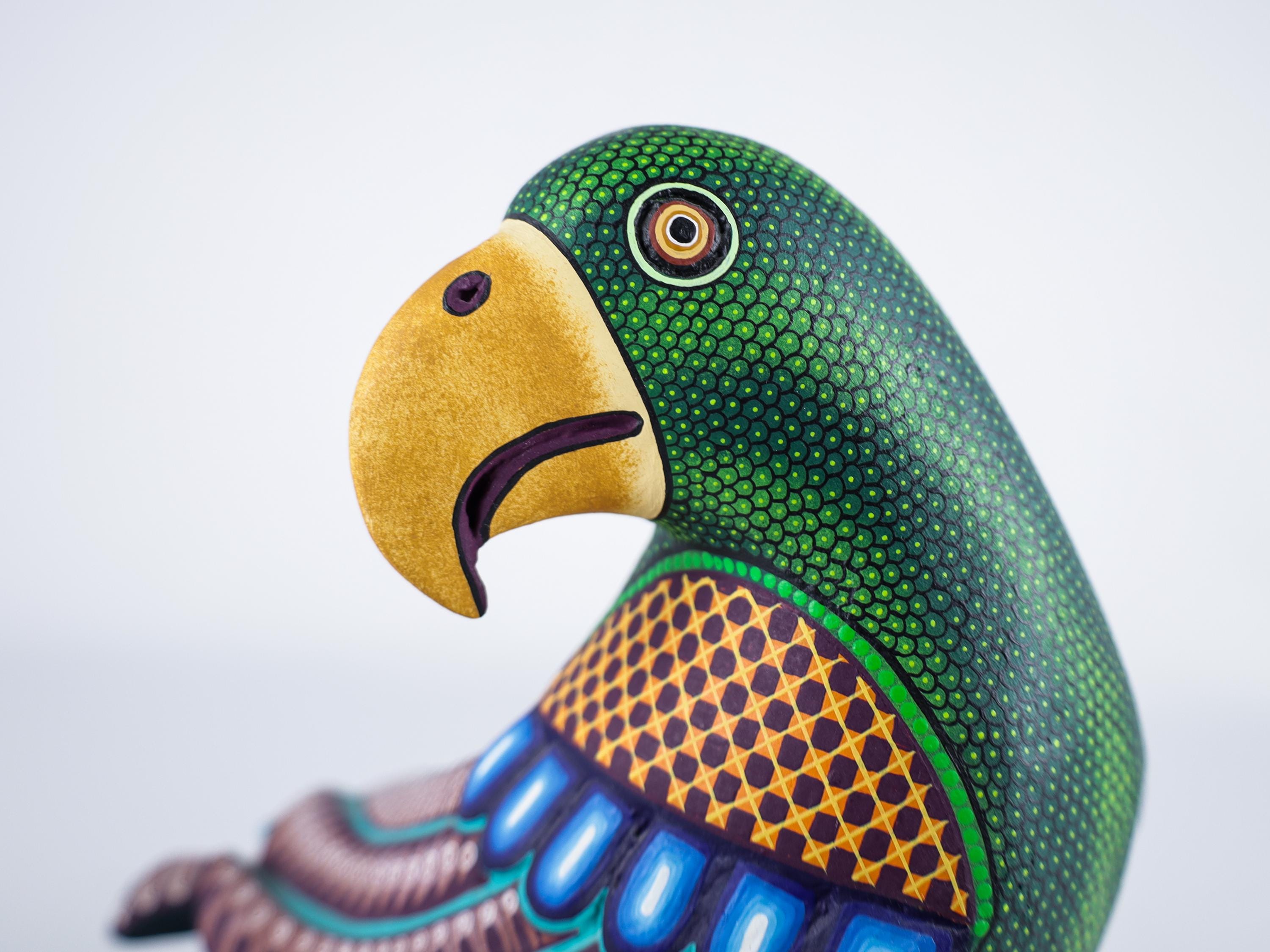 Hand Carved Copal Wood Alebrije Parrot | Hand Painted Oaxaca Folk