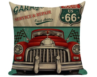 Vintage Car Pillow Etsy