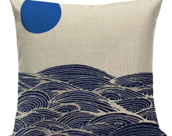 Decorative Japanese Ukiyoe Cushion Cover Throw Pillow Case Pillow Cover Square