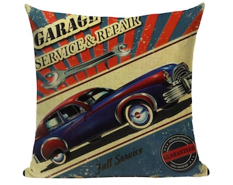 Vintage Car Pillow Etsy