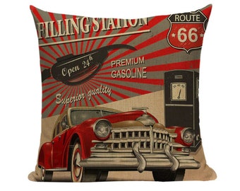 Vintage Car Pillow Etsy
