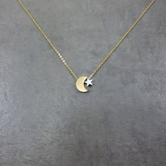 Crescent Moon GOLD Plated Necklace Star Islam Muslim Ottoman Arab