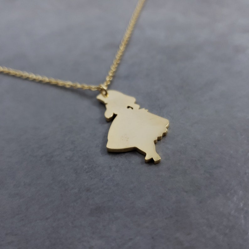 Alice in Wonderland GOLD Plated Necklace in Gift Box Fairy tale Character Storybook Disney Dress Girl