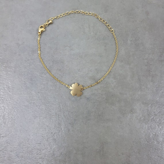 Four Leaf Clover GOLD Plated bracelet Bangle Charm | Etsy