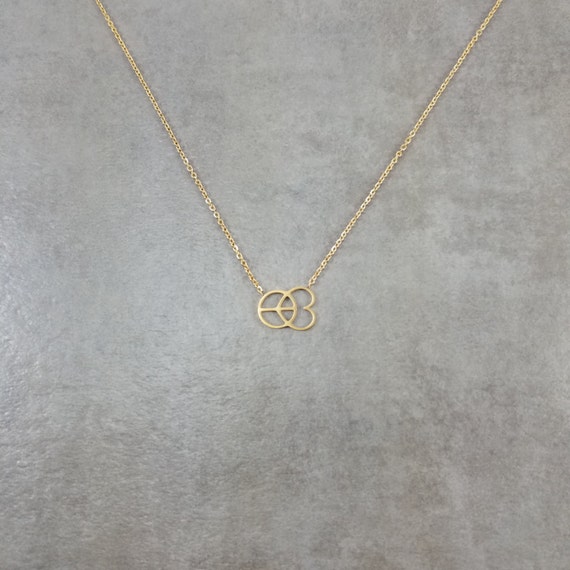 Peace and Love GOLD Plated Necklace Gift Box Hippie Hippy Trendy