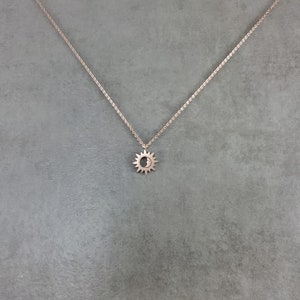 Sun Moon [ROSE GOLD] Plated Necklace Dainty Charm Gift Box Celestial Soulmate Love Friendship Eclipse Best Friend Crescent