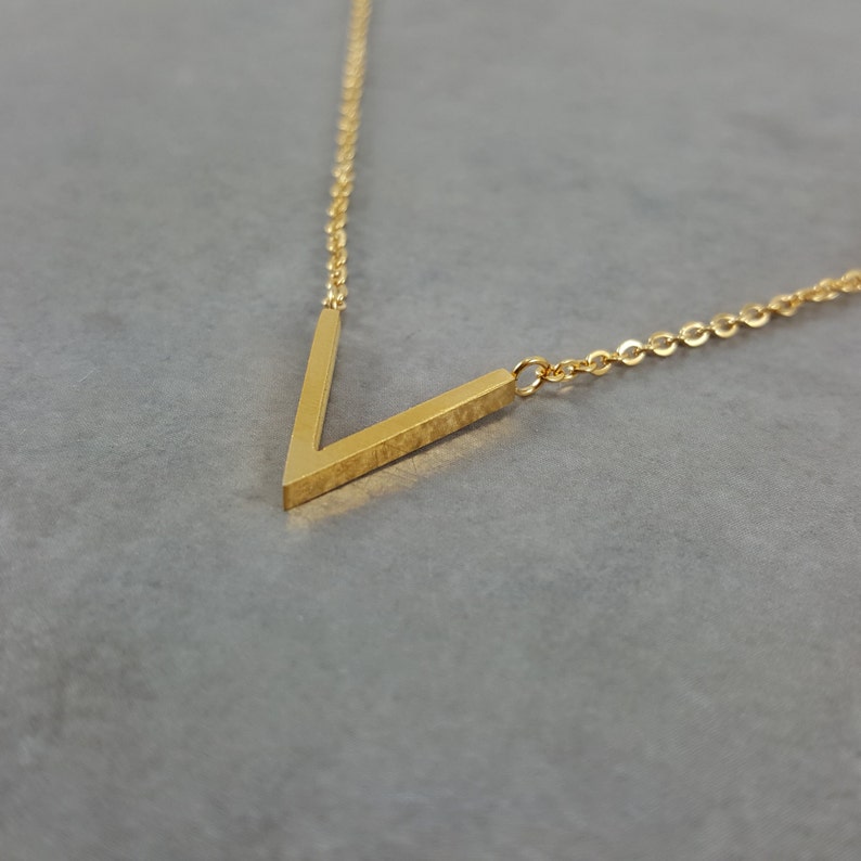 Dainty Gold V Necklace Charm Stylish Pendant Necklace in Gift Etsy