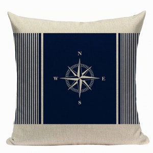 Nautical Compass N4 Cushion Pillow Cover Trendy Boat Nautical Ocean Whale Watching Schooner Couch Decorative Handmade Case Luxury Stylish