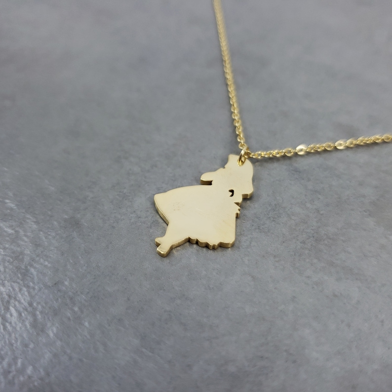Alice in Wonderland GOLD Plated Necklace in Gift Box Fairy tale Character Storybook Disney Dress Girl