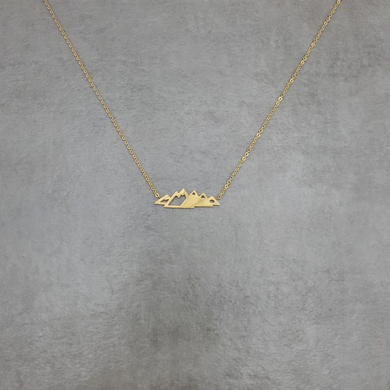 Mountain Ridgeline SILVER Plated Dainty Necklace Nature Choker Jewelry Rocky Mountain Ridgeline SILVER Plated Dainty Necklace Nature Choker Jewelry Rocky