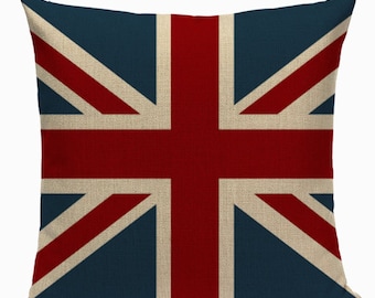 45cm UNION JACK & RETRO Design Chenille Cushion Covers or Filled Cushions 18" 
