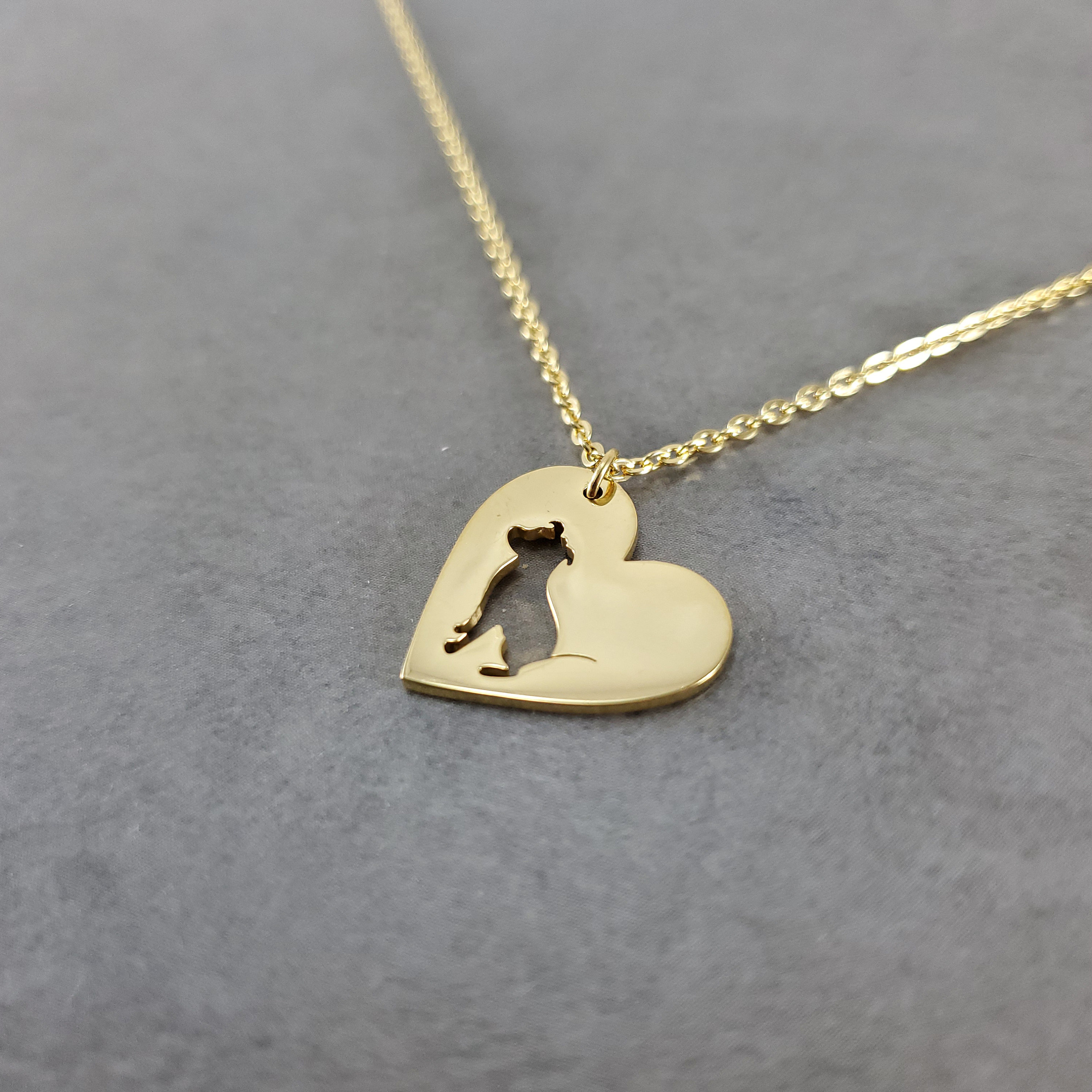 Heart Pit Bull GOLD Plated Necklace Gift Box Dogs Canine | Etsy