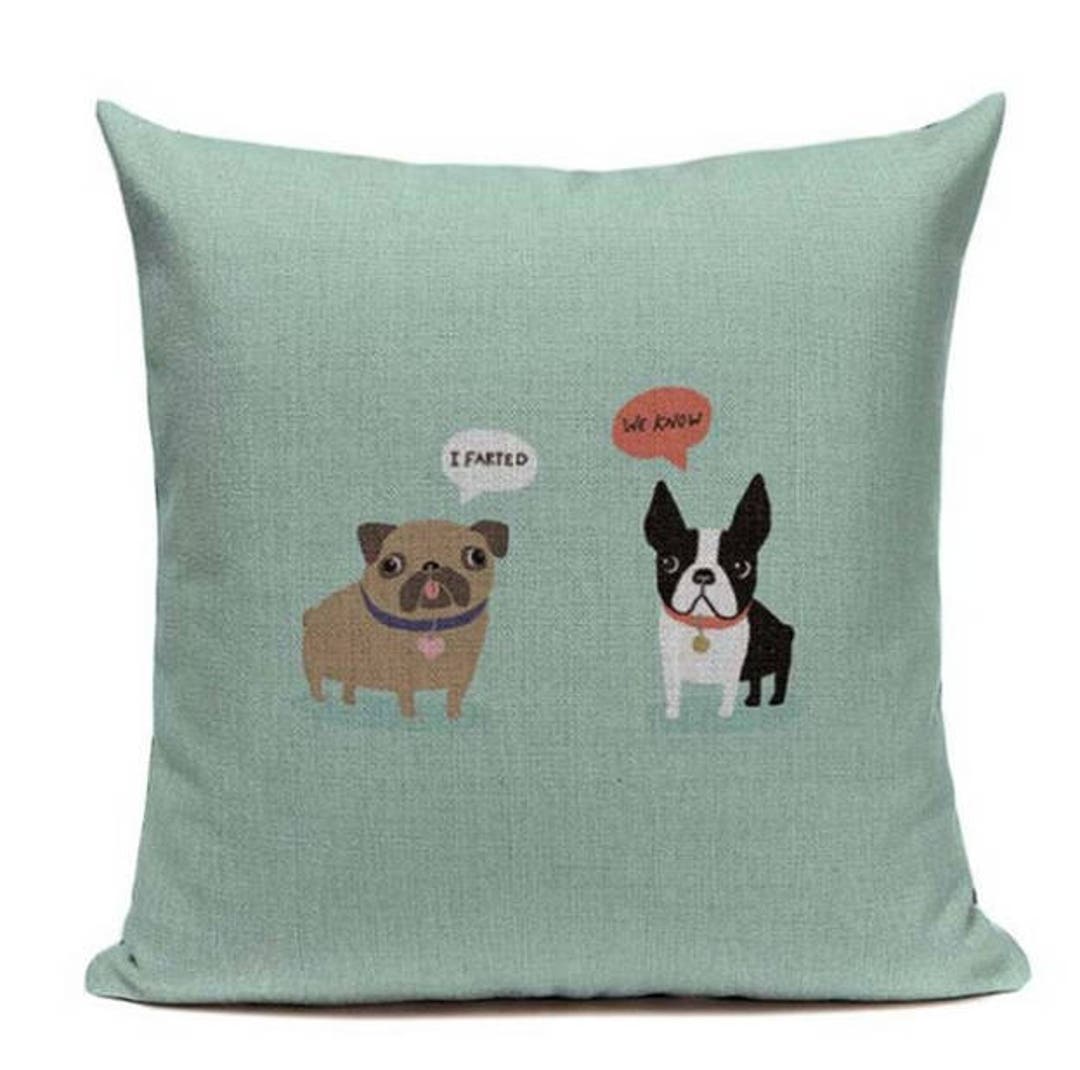 Boston Terrier I Farted I Know B6 Green Cushion Pillow Cover - Etsy