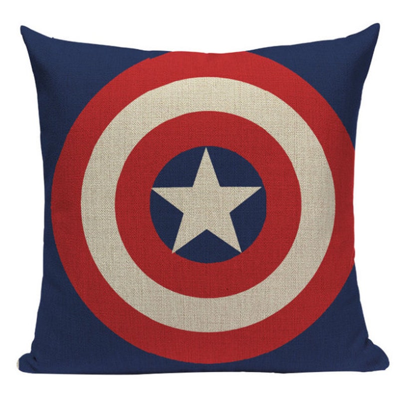 Captain America Symbol SH2 Cushion Pillow Cover Cartoon Etsy