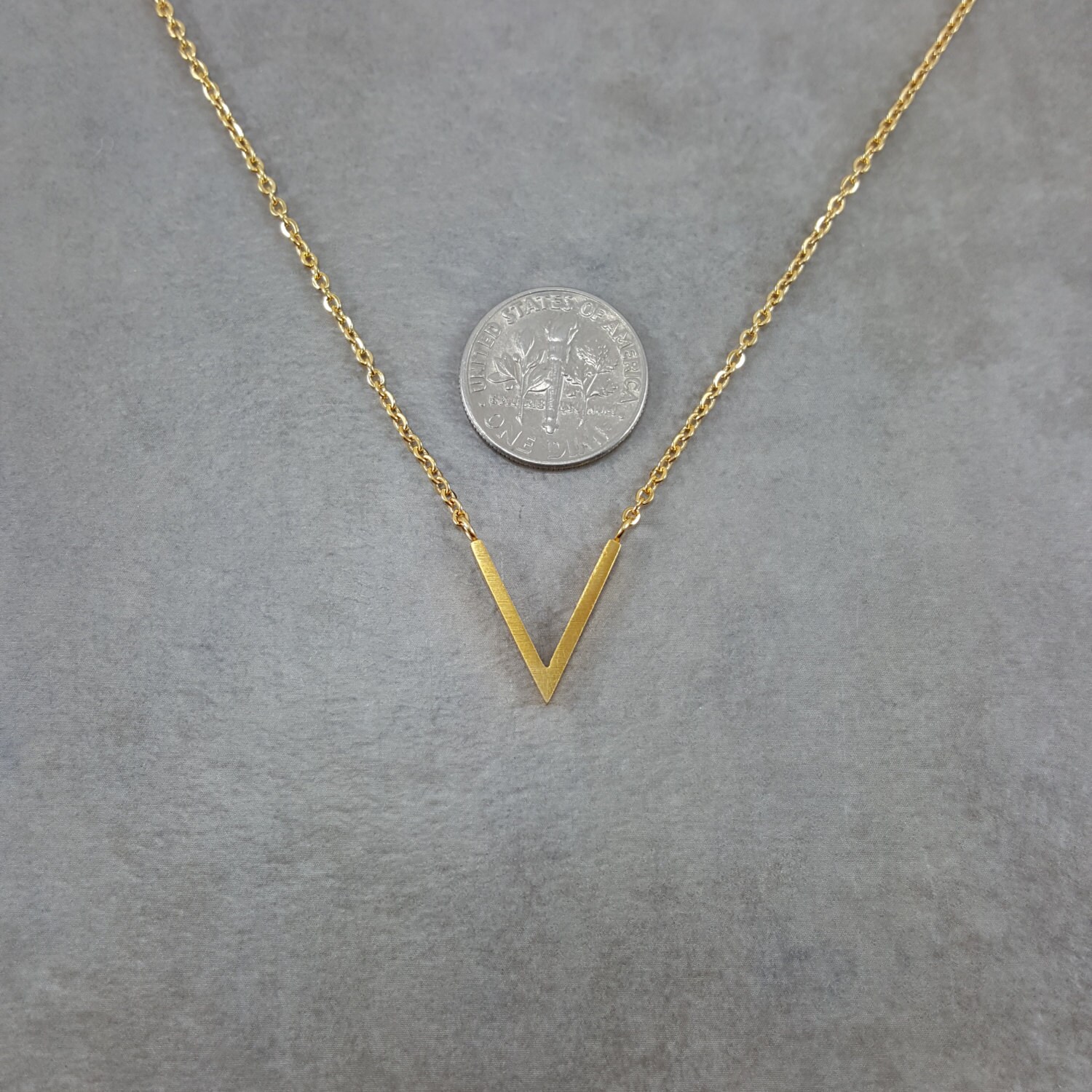Dainty Gold V Necklace Charm Stylish Pendant Necklace in Gift Etsy