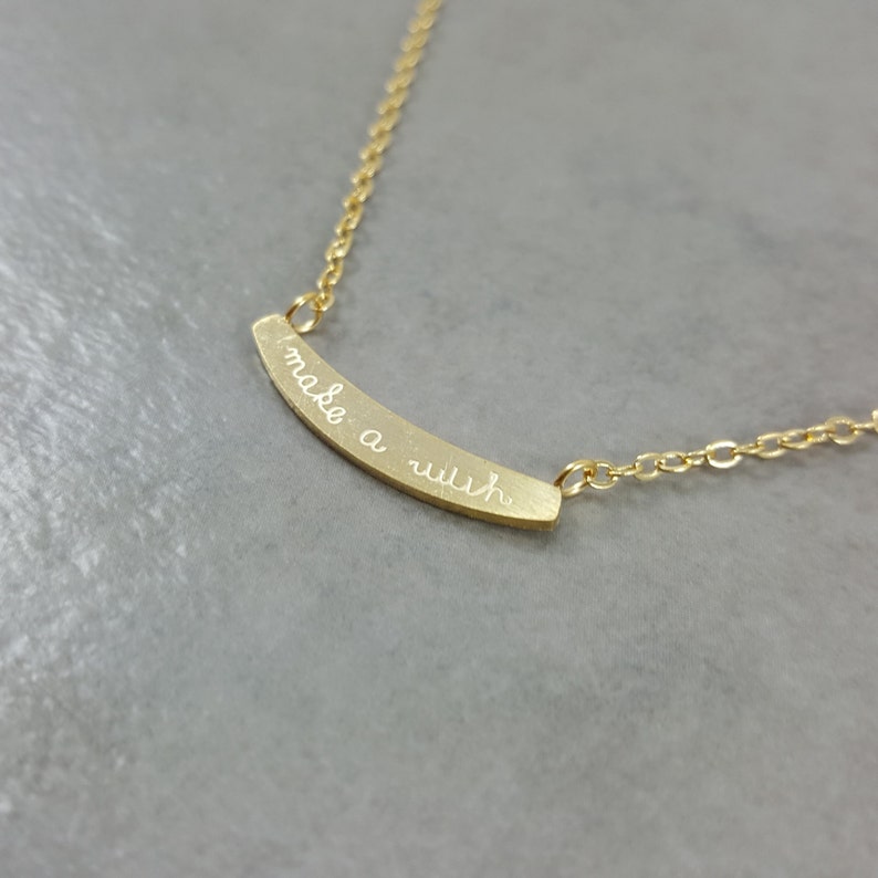 Make A Wish GOLD Plated Necklace Dainty Good Luck Karma - Etsy