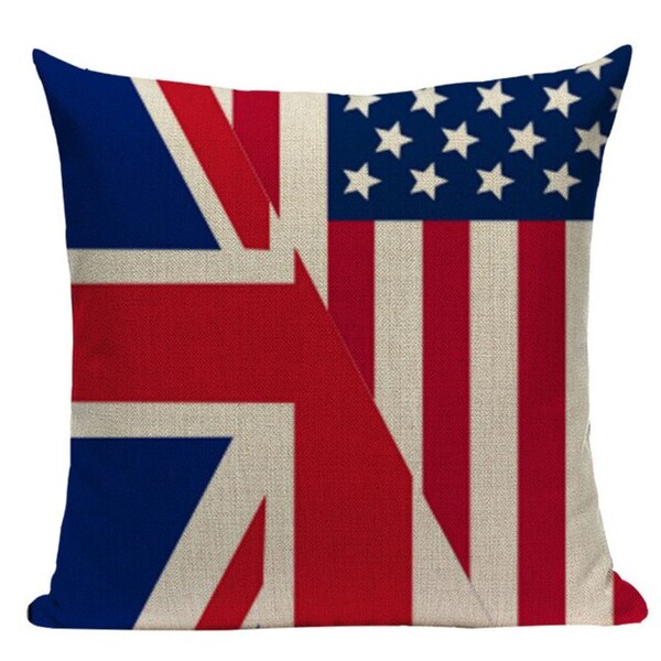 United States United Kingdom Flag L9 Cushion Pillow Cover USA American International Freedom Liberty Independence Patriotic Eagle UK British