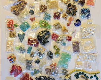 Huge Bulk Lot Beads and Jewelry Making Supplies New Vintage 7+ Pounds