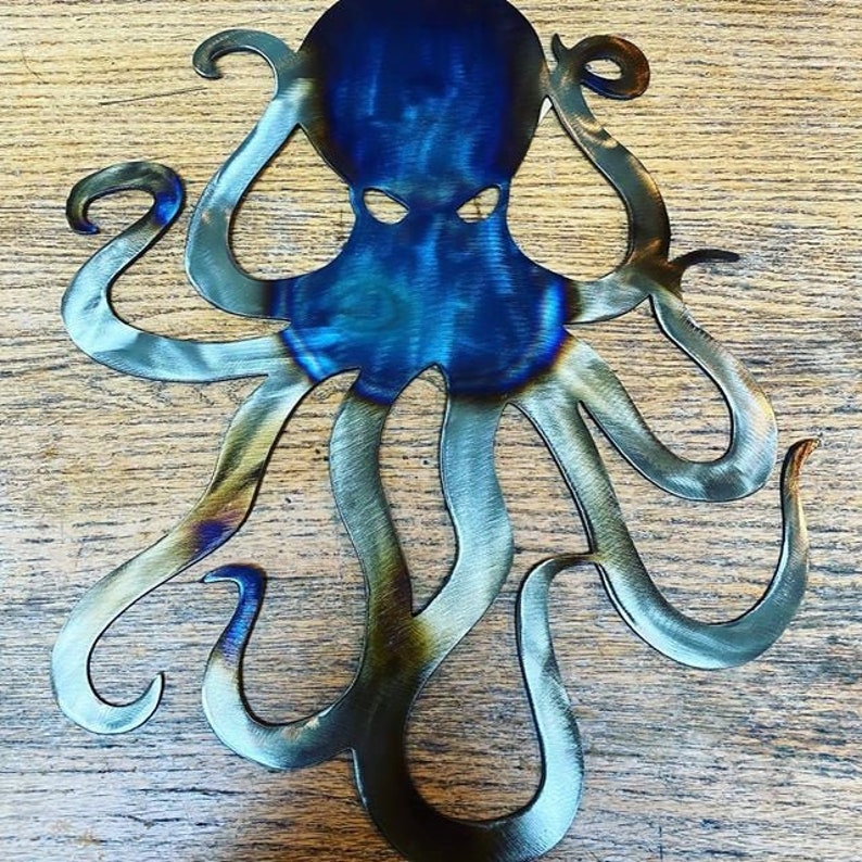 Octopus Metal Wall Art Etsy