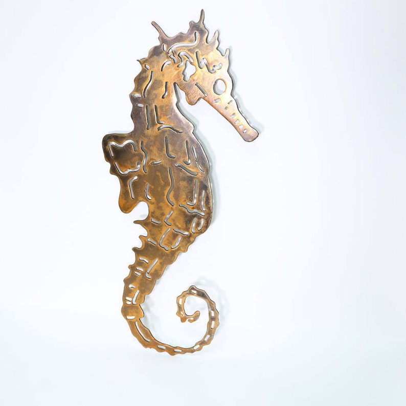 Seahorse Metal Wall Art/metal Wall Decor/beach Decor Etsy
