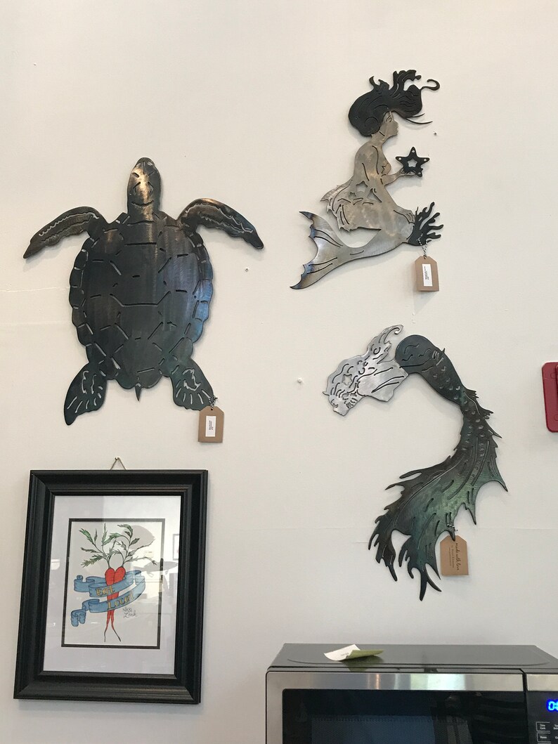 Mermaid Metal Wall Art/Metal Wall Decor/Beach Decor/Plasma Cut Etsy