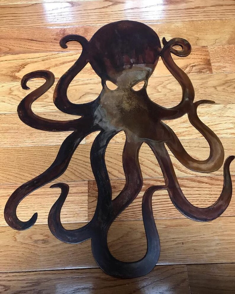 Octopus Metal Wall Art Etsy