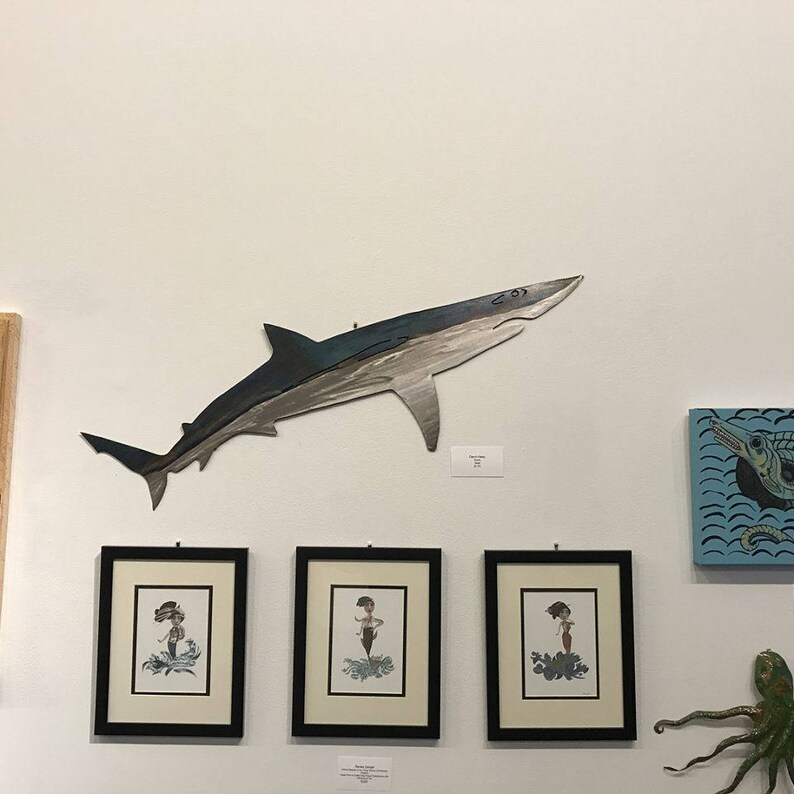 Shark Metal Wall Art Beach Decor Etsy