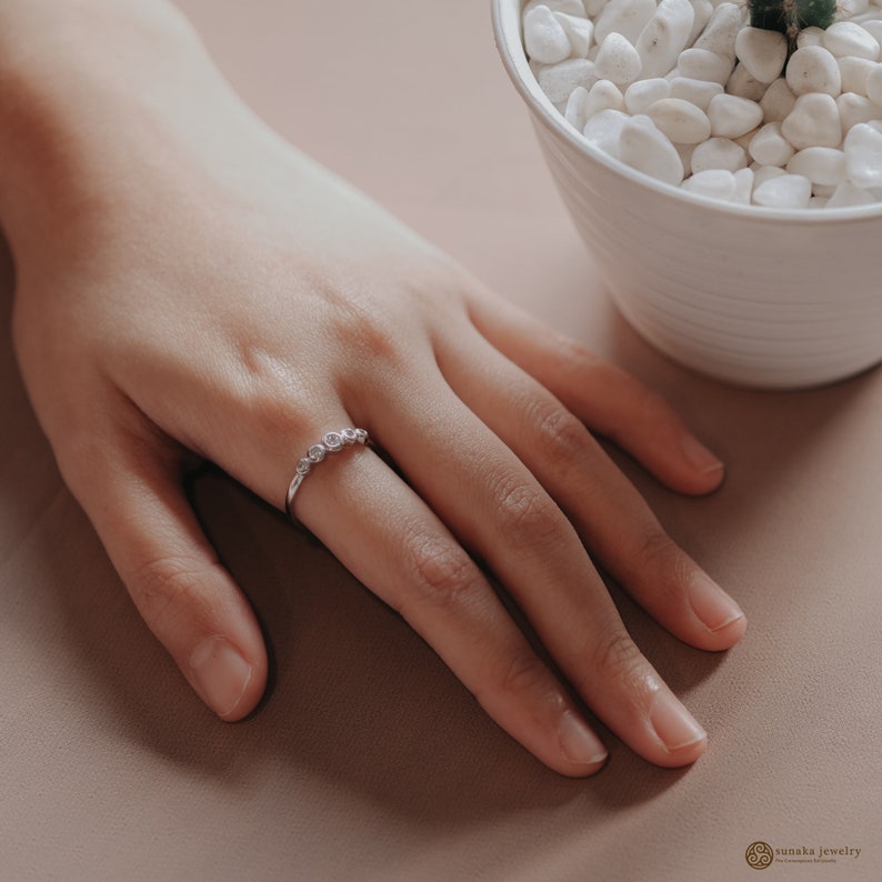 Balinese Jewelry Birthday Gift Wedding Gift Eternity Collection Allure Ring Balinese Style Gift Minimalit Style Rhodium Plated