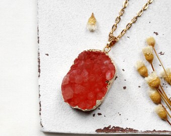 druse acrylic • chain gold | Necklace | gift idea woman | girlfriend | sister | mummy