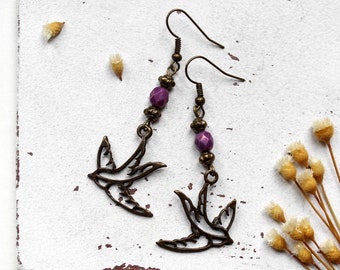 Swallow Love • Earrings | Earrings | Gift woman | girlfriend | sister | mummy