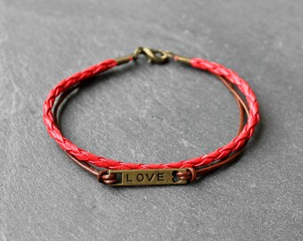 Love • Armband Leder | Armschmuck | Geschenk Frau | Freundin | Schwester | Mama