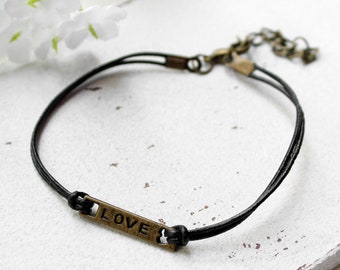 Love • Leather Bracelet | color choice | Bracelets | Gifts for Women | girlfriend | girlfriends | sister | mom | partner