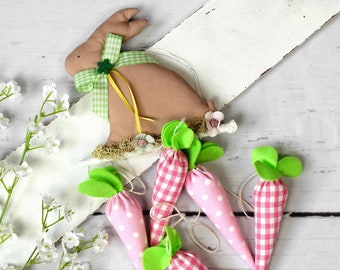 Decorative garland bunny & carrots ~ Easter | Fabric garland