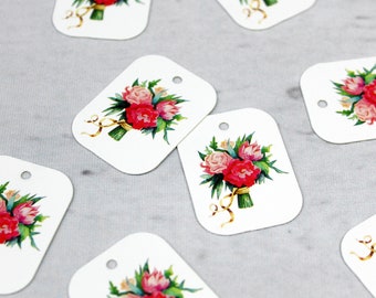 Set of 10 gift tags ~ flowers | Paper tags