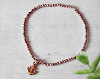 Hämatit & Anker • Armband rosegold | Perlenarmband | Armschmuck | Geschenk Frau | Freundin | Schwester | Mama