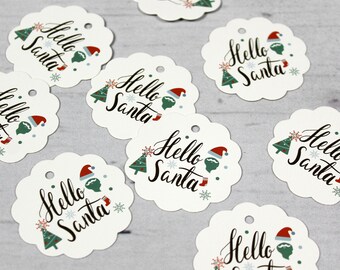 Set of 10 Gift Tags ~ Santa | Paper tags | Christmas